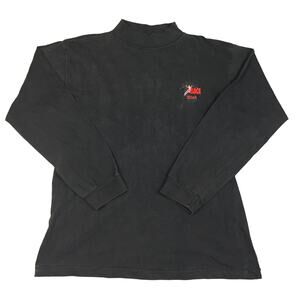 Ski Utah Tuff-T Men's Medium T-Shirt Cotton Long Sleeve Mock Neck Black